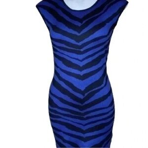 Blue and Black Striped Dress